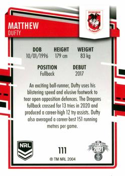2021 NRL Elite #111 Matthew Dufty Back